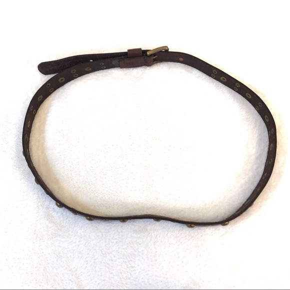 Women’s Brown Leather Belt with Brass Studs XL - Picture 7 of 7